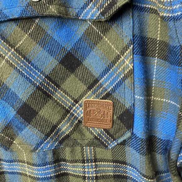Legendary Whitetails Men's 4XT Blue Green Plaid Lined Flannel Shirt Jacket - Picture 4 of 10